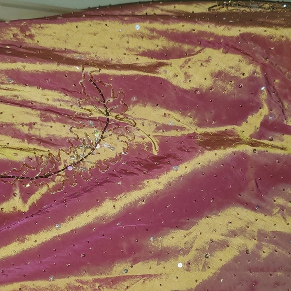 Elegant dress mustard shiny Bronze color - Picture 7 of 17